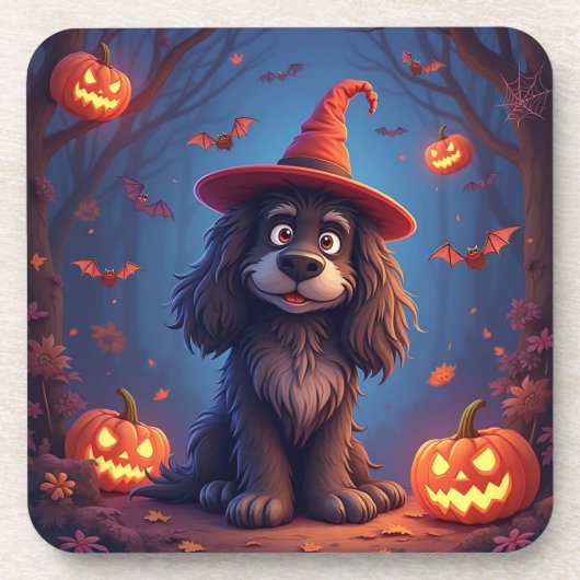 かわいいハロウィンの犬 コースター (正面)