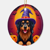 かわいいハロウィンの犬 セラミックオーナメント (左)
