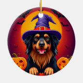 かわいいハロウィンの犬 セラミックオーナメント (裏面)