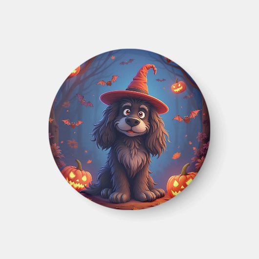 かわいいハロウィンの犬 マグネット (正面)