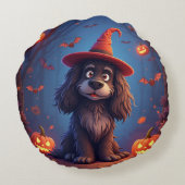 かわいいハロウィンの犬 ラウンドクッション (裏面)