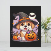 かわいいハロウィンの犬/子犬 シーズンカード (スタンド正面)