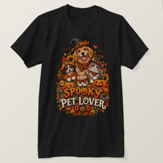 かわいいハロウィンの犬 猫 かぼちゃ 愛らしいペット好き Tシャツ