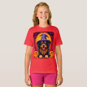 かわいいハロウィンの犬 Tシャツ (正面フル)