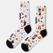 かわいいハロウィンの猫とかぼちゃの模様の靴下 ソックス (左)