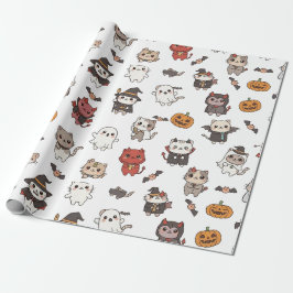 かわいいハロウィンの猫のラッピングペーパー ラッピングペーパー