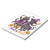 かわいいハロウィンの猫の肉球と魔法 ノートパッド (回転)