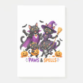 かわいいハロウィンの猫の肉球と魔法 ポストイット (正面)