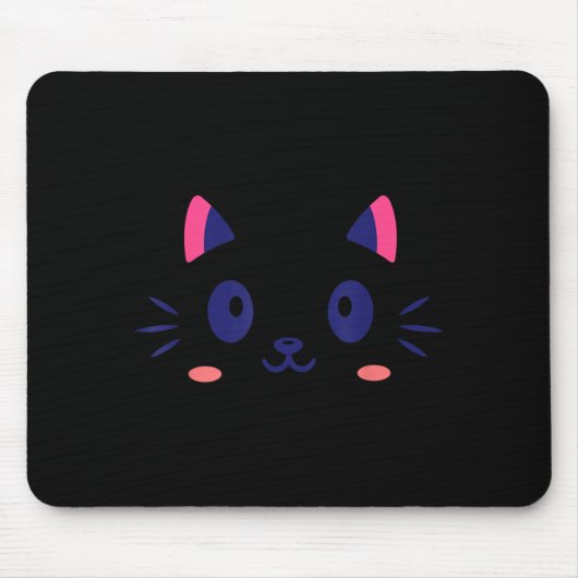 かわいいハロウィンの猫顔のキットン仮装 マウスパッド (正面)