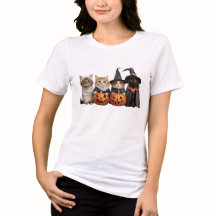 かわいいハロウィンの猫Tシャツ 🎃