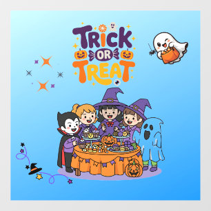 かわいいハロウィンの窓デコレーション お菓子をくれなきゃイタズラしちゃうぞ ウィンドウサイン