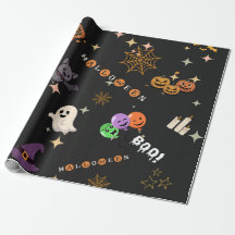 かわいいハロウィンの落書きのスプーキーなパターンの包装