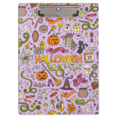 かわいいハロウィンの落書きパターン クリップボード (正面)