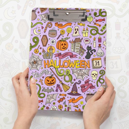 かわいいハロウィンの落書きパターン クリップボード