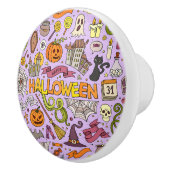 かわいいハロウィンの落書きパターン セラミックノブ (右)