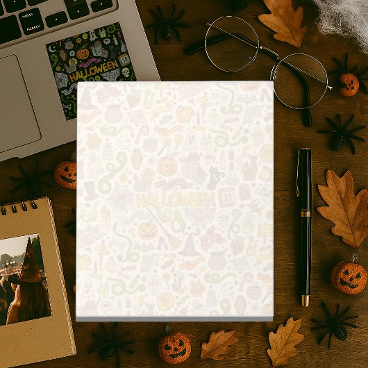 かわいいハロウィンの落書きパターン ノートパッド