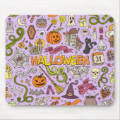 かわいいハロウィンの落書きパターン マウスパッド (正面)