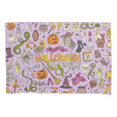 かわいいハロウィンの落書きパターン 枕カバー (正面左)