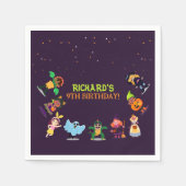 かわいいハロウィンの衣装モダン誕生日パーティー スタンダードカクテルナプキン (正面)