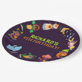 かわいいハロウィンの衣装モダン誕生日パーティー ペーパープレート (アングル)