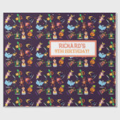 かわいいハロウィンの衣装モダン誕生日パーティー ラッピングペーパー (フラット)