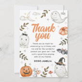 かわいいハロウィンの誕生日お礼カード サンキューカード (正面)