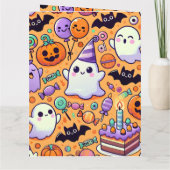 かわいいハロウィンの誕生日グリーティングカード カード (裏面)