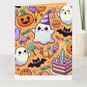 かわいいハロウィンの誕生日グリーティングカード カード (正面)