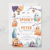 かわいいハロウィンの誕生日招待状 招待状 (正面)