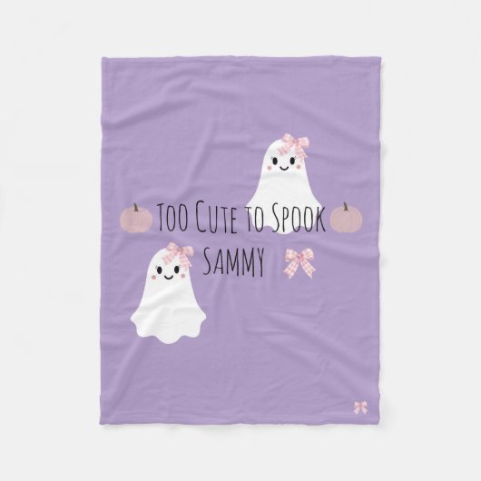 かわいいハロウィンの赤ちゃん用ブランケット 名前入り フリースブランケット (正面)