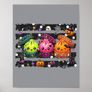 かわいいハロウィンの餃子 かわいい スプーキー フード ポスター
