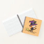 かわいいハロウィンの魔女と猫 | ノートブック (内部)