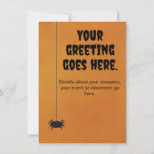 かわいいハロウィンの魔女カードまたは招待状 招待状 (裏面)