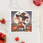 かわいいハロウィンの魔女牛 スタンダードカクテルナプキン (インサイチュ)