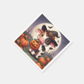 かわいいハロウィンの魔女牛 スタンダードカクテルナプキン (角)
