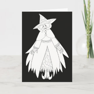 かわいいハロウィンの魔女 カード