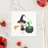 かわいいハロウィンの魔女 スタンダードカクテルナプキン (インサイチュ)