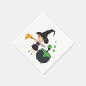 かわいいハロウィンの魔女 スタンダードカクテルナプキン (角)