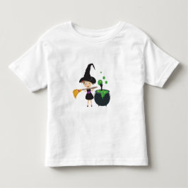 かわいいハロウィンの魔女 トドラーTシャツ