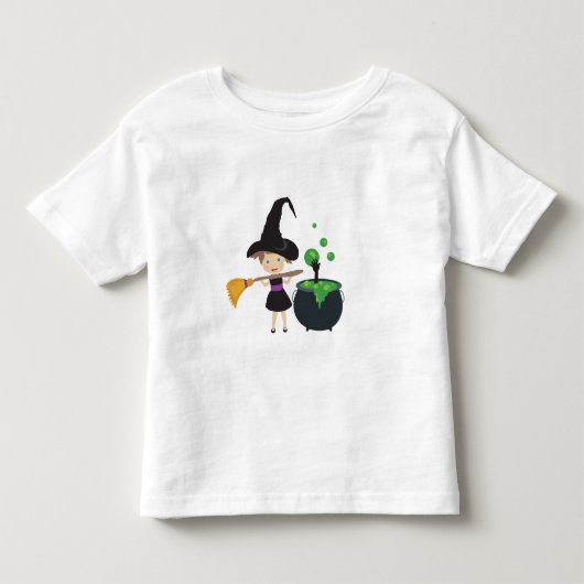 かわいいハロウィンの魔女 トドラーTシャツ (正面)