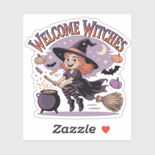 かわいいハロウィンの魔女 - Welcome Witches シール