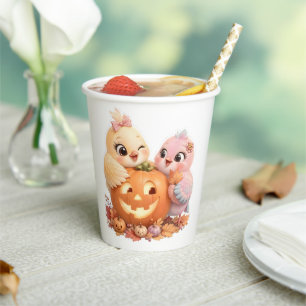 かわいいハロウィンの鳥の友達のコーヒーカップ 紙コップ