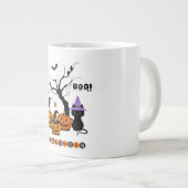 かわいいハロウィンの黒猫とかぼちゃ ジャンボコーヒーマグカップ (正面右)