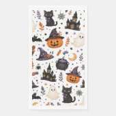 かわいいハロウィンの黒猫シームレスパターン (正面)
