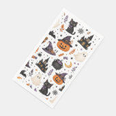 かわいいハロウィンの黒猫シームレスパターン (コーナー)