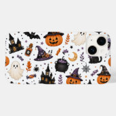 かわいいハロウィンの黒猫シームレスパターン Case-Mate iPhoneケース (裏面 (横))