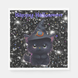 かわいいハロウィンの黒猫 スタンダードランチョンナプキン