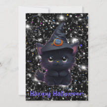かわいいハロウィンの黒猫