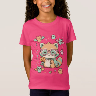 かわいいハロウィンアライグマ: スプーキー・キュートな雰囲気 🎀🕶️ Tシャツ