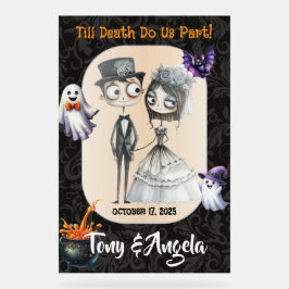 かわいいハロウィンウェディングウェルカムサイン アクリルサイン